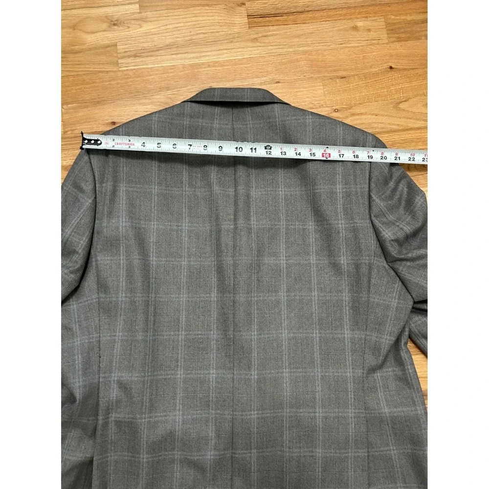Michael Kors Mens Grey Glen Plaid Two Button Blazer Sport Coat Jacket 46R